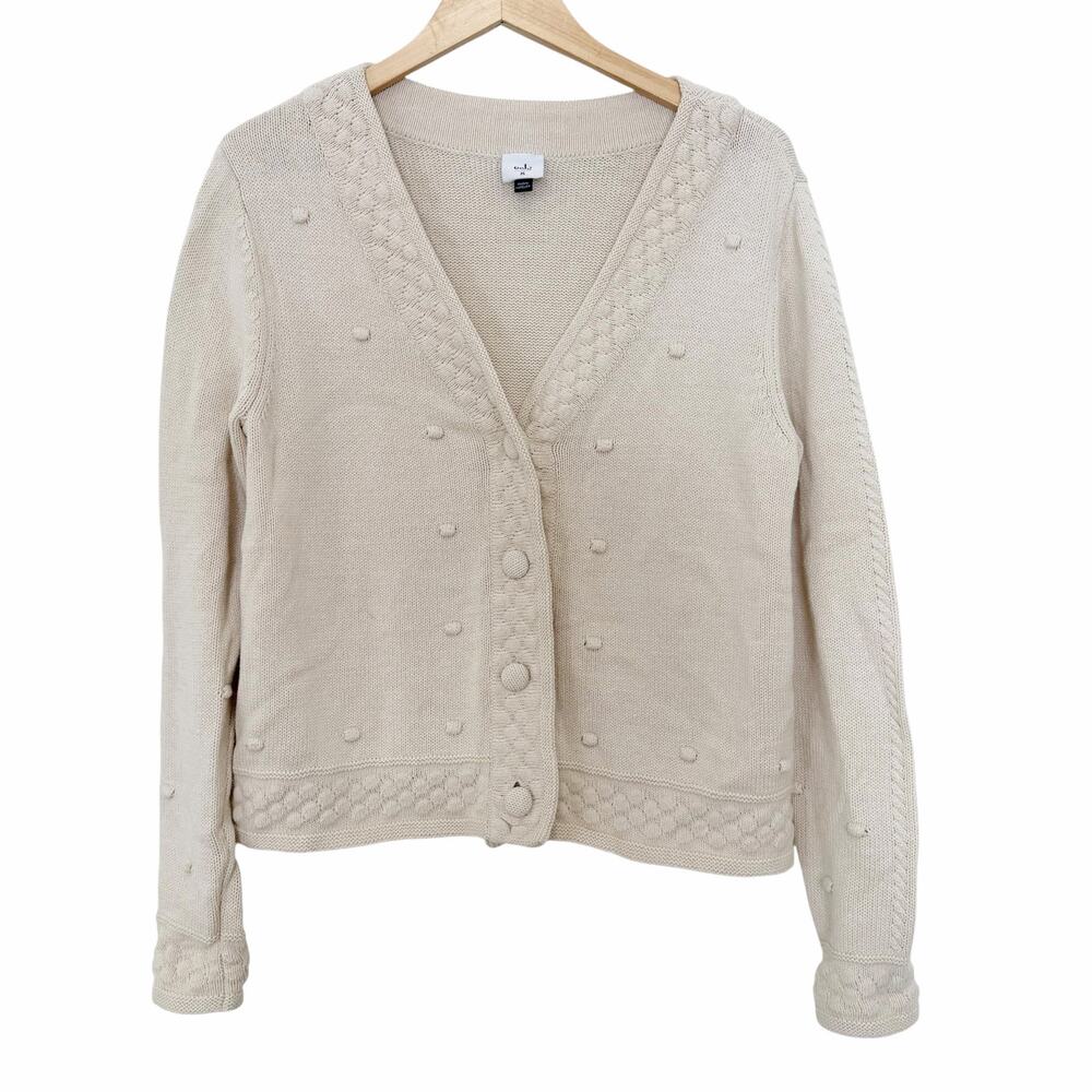 Cabi Cream Retron Cardigan Sz M